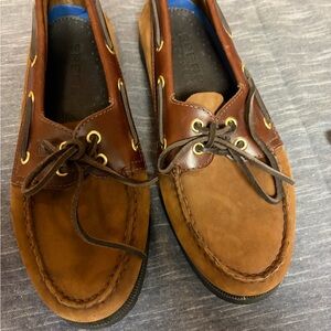 Men’s Sperry Chocolate Brown Side Leather Boat Shoes Size 8.5